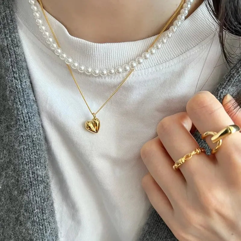 Golden heart necklace