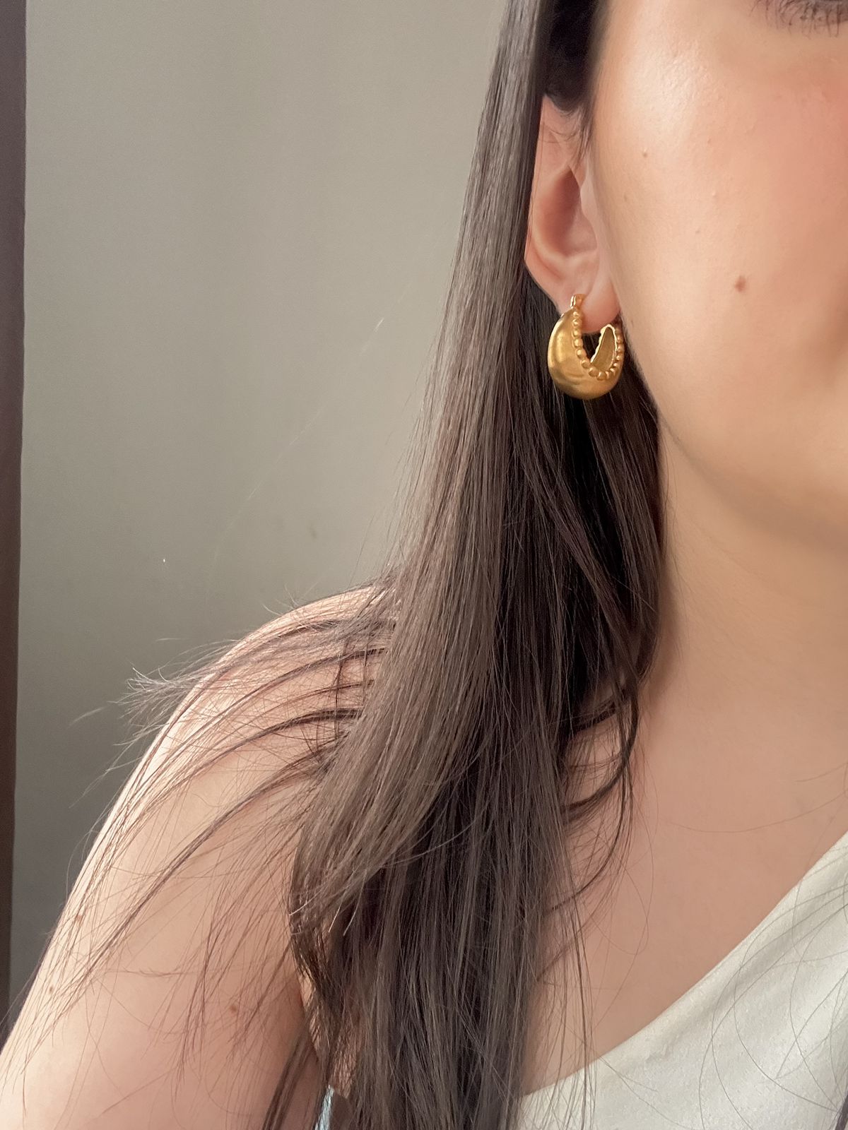 Golden beads hoops