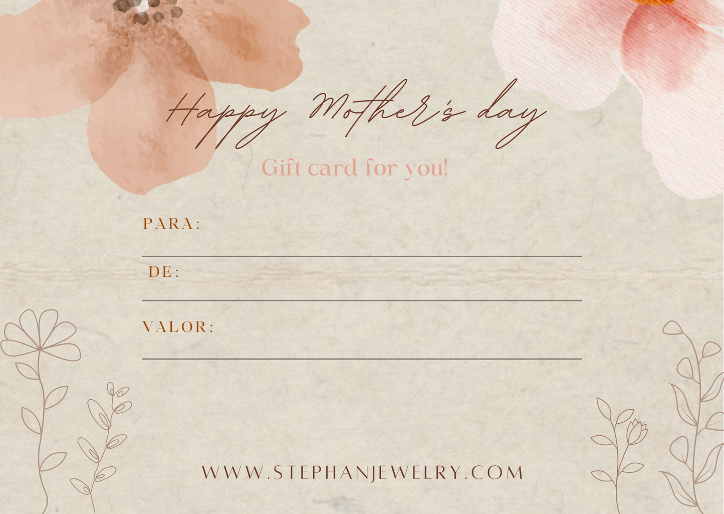 Mother's day gift card