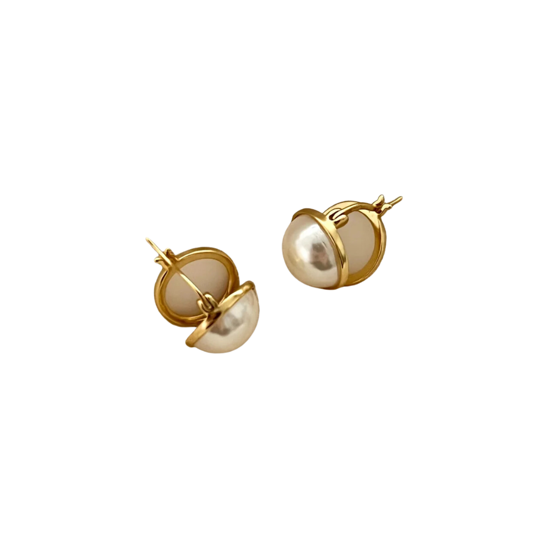 Blanca pearl hoops