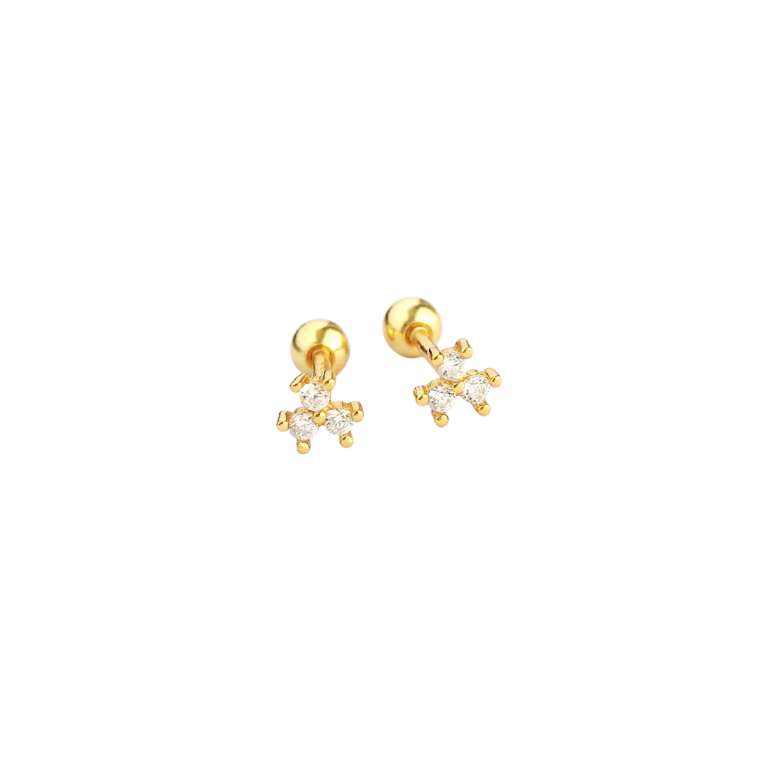 Zircon flower piercings studs