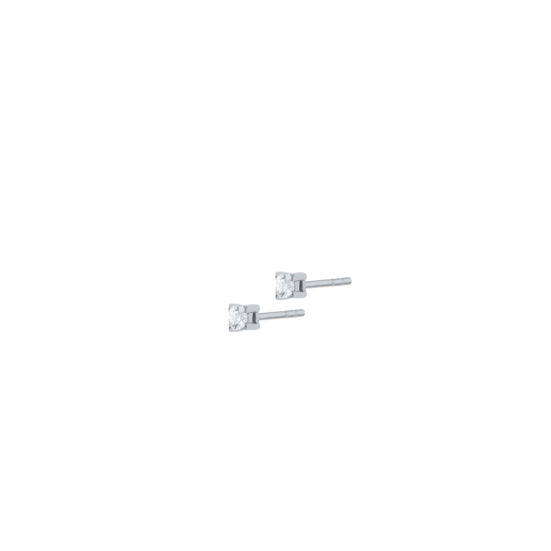 square zircon piercing studs (Silver)