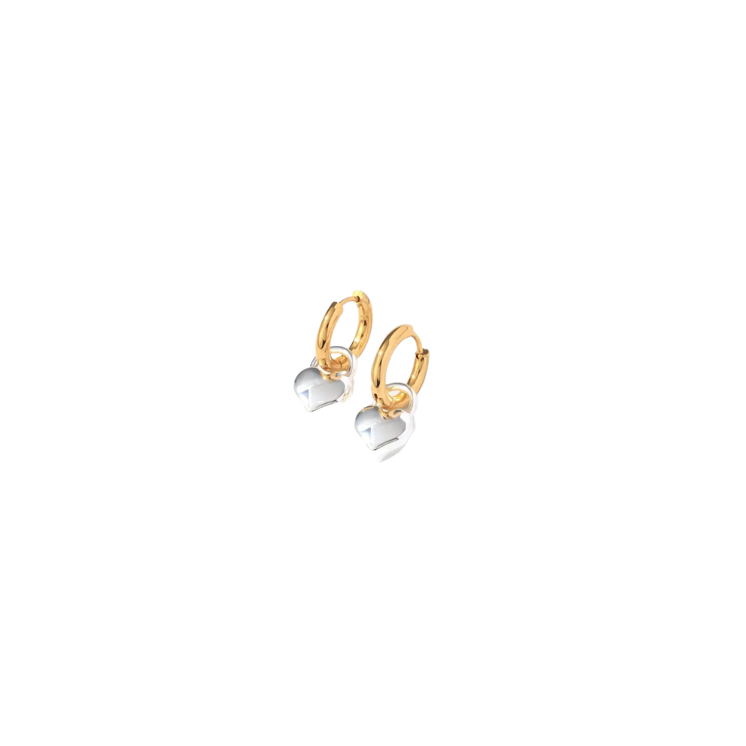 Two-tone mini hoops