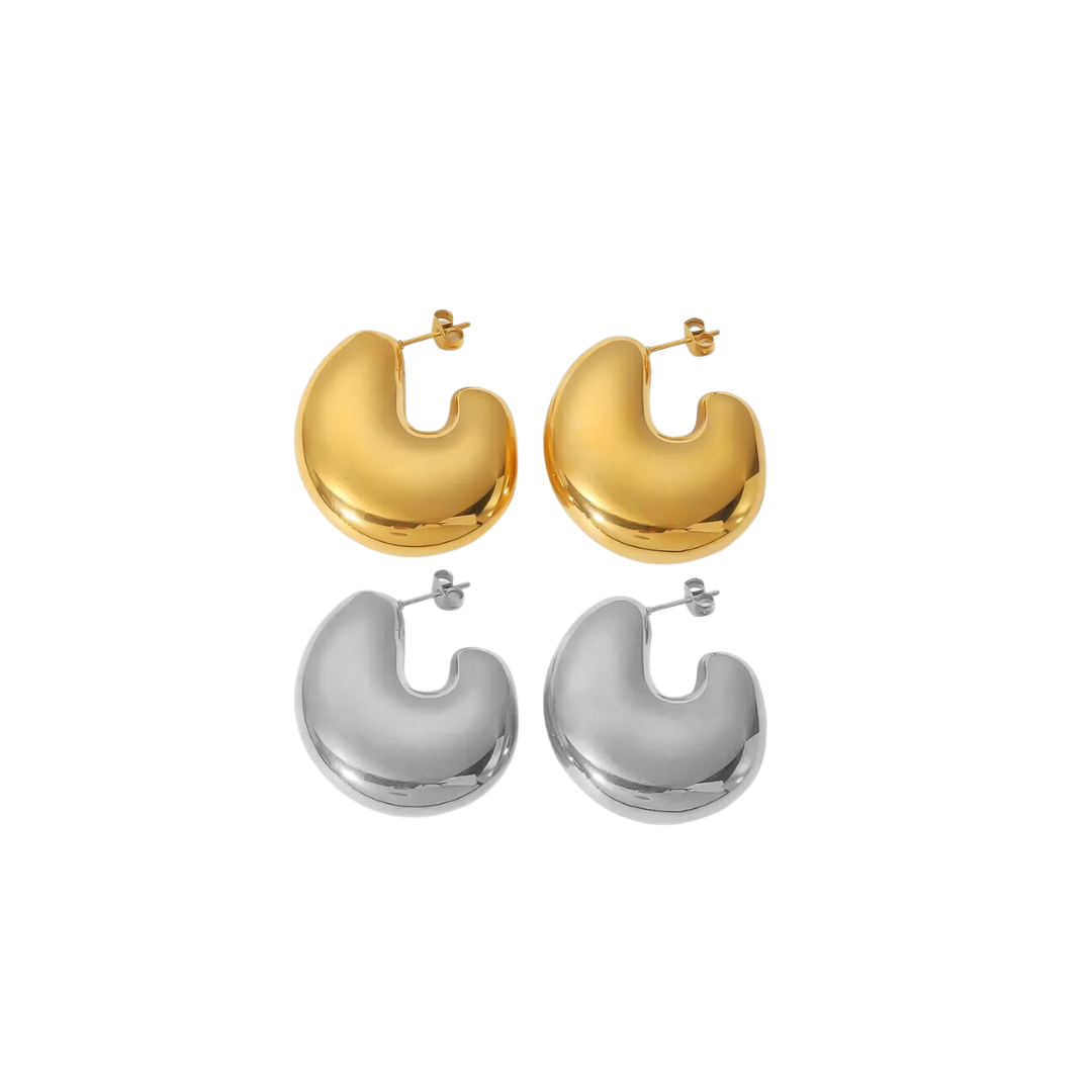 C chunky earrings
