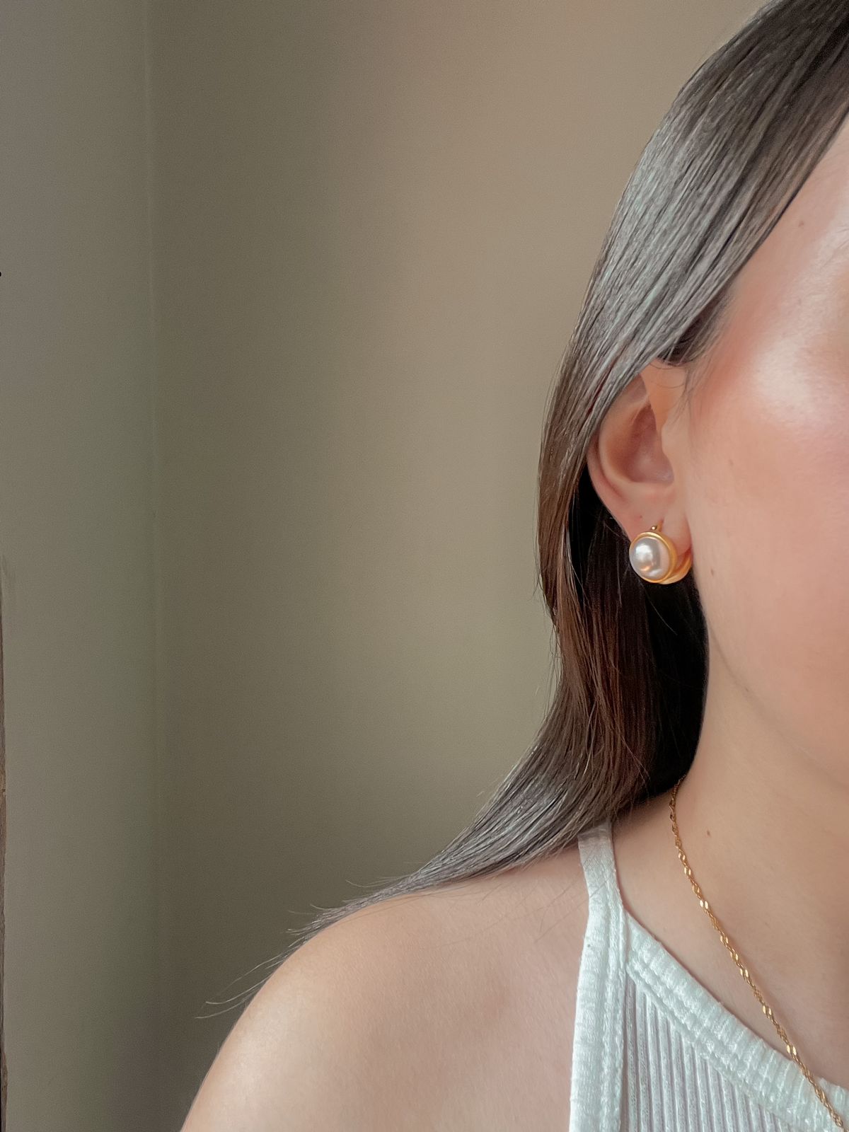 Blanca pearl hoops