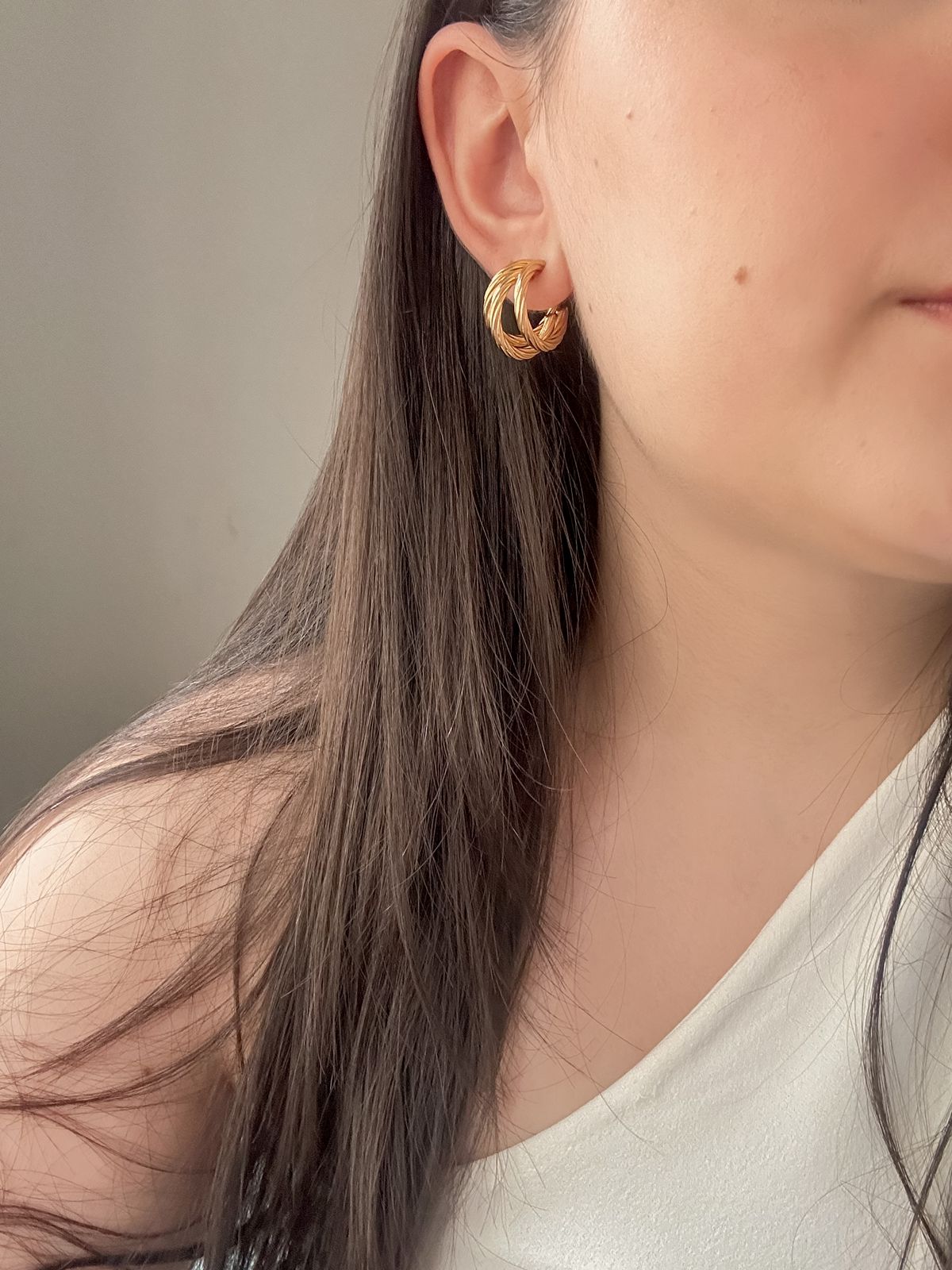 Triple hoops con textura