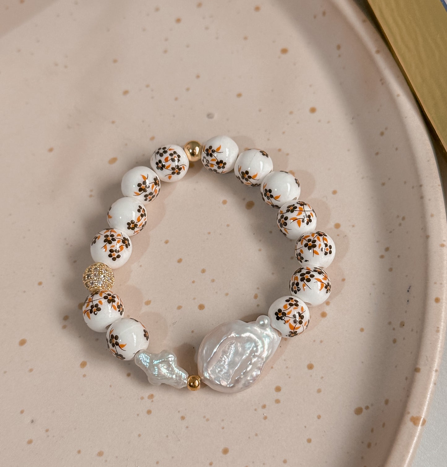 Pulsera de cerámica café