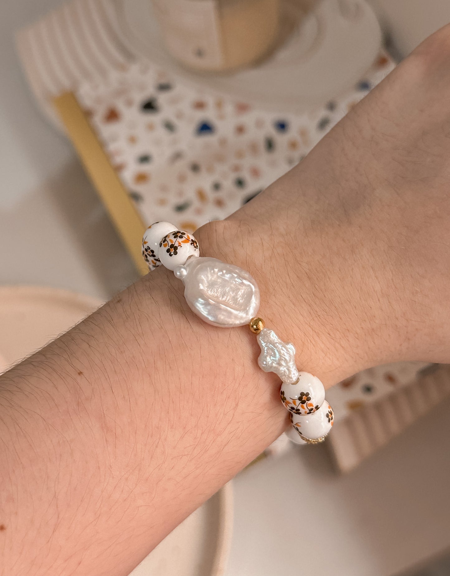 Pulsera de cerámica café