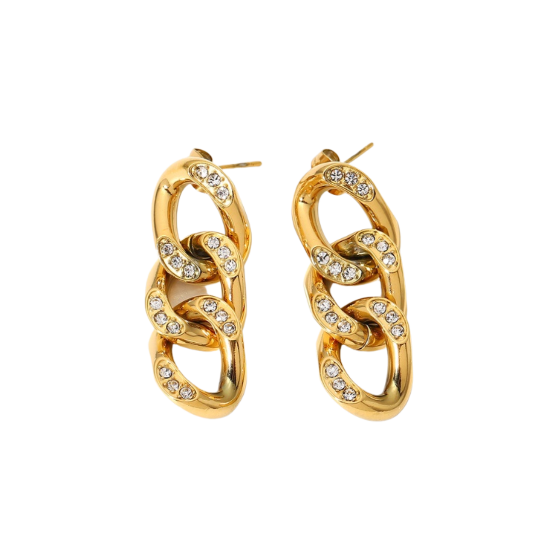 cuban+zircon earrings