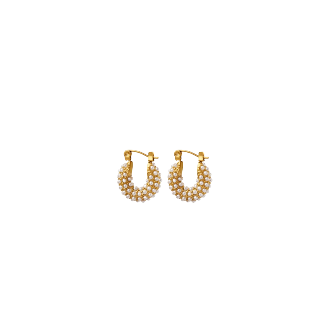 Mini hoops full pearls