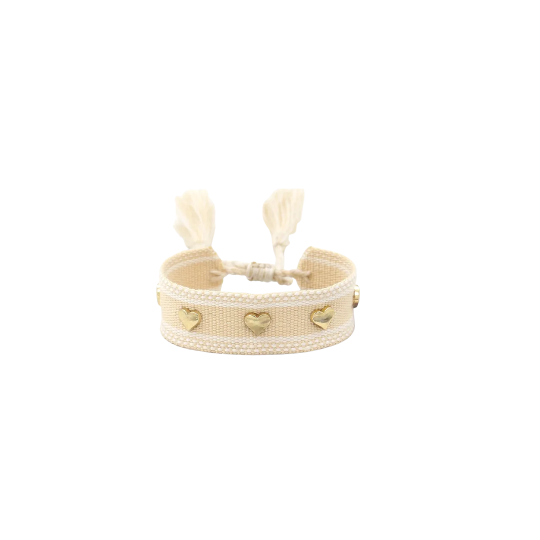 Friendship bracelet adjustable beige