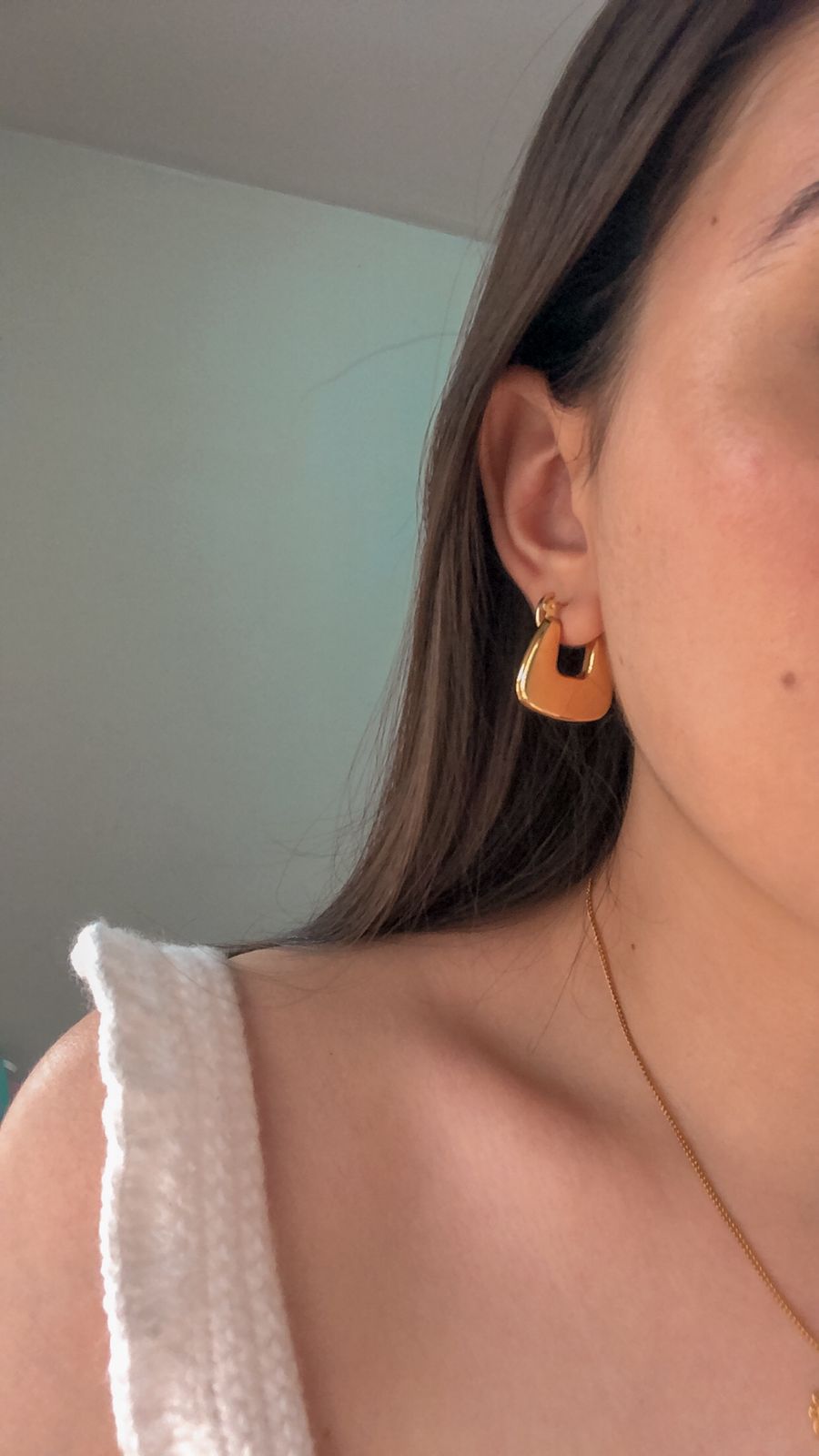 Square golden hoops