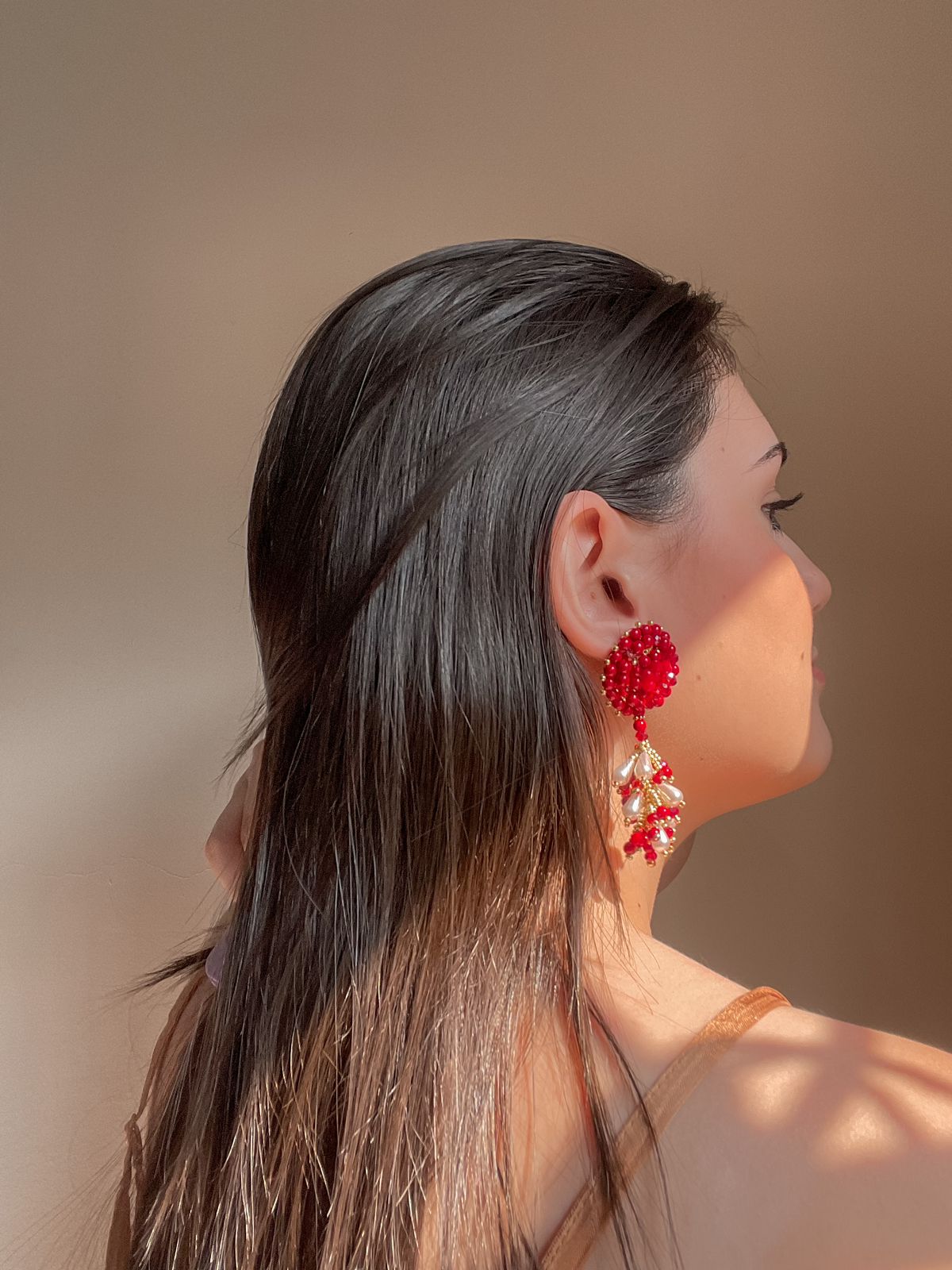 Leah earrings (Red)