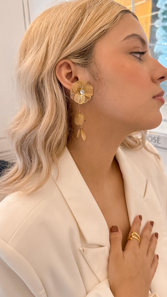 Golden Bloom Cascade earrings