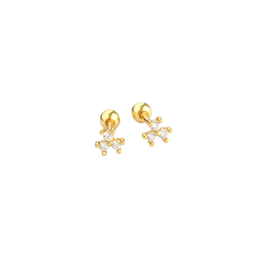 Zircon flower piercings studs