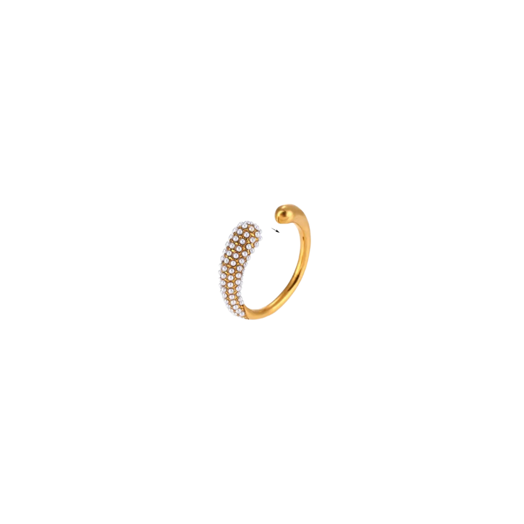 Pave pearl ring