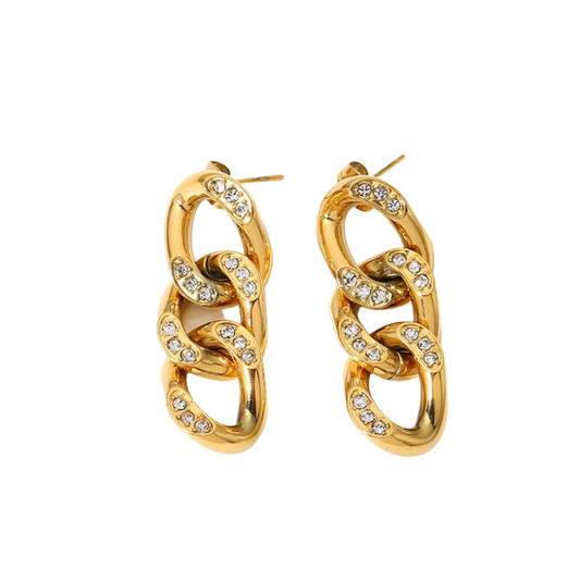 cuban+zirconia earrings