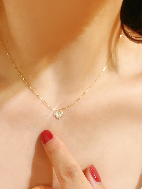 Pixel heart necklace