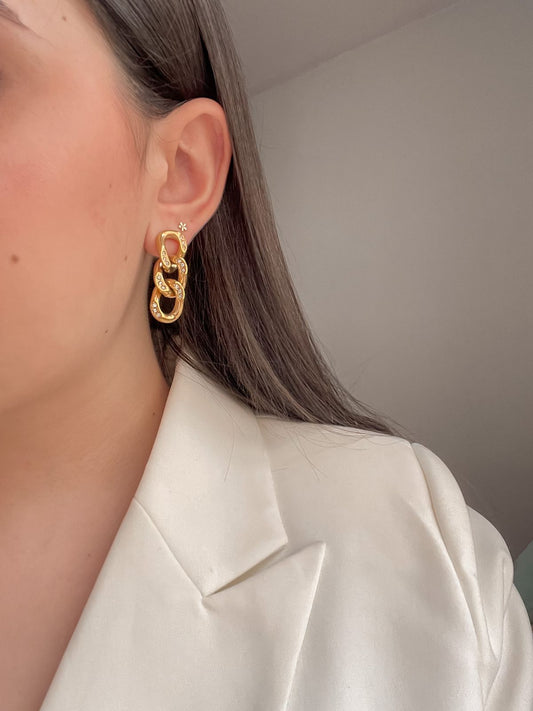 cuban+zirconia earrings