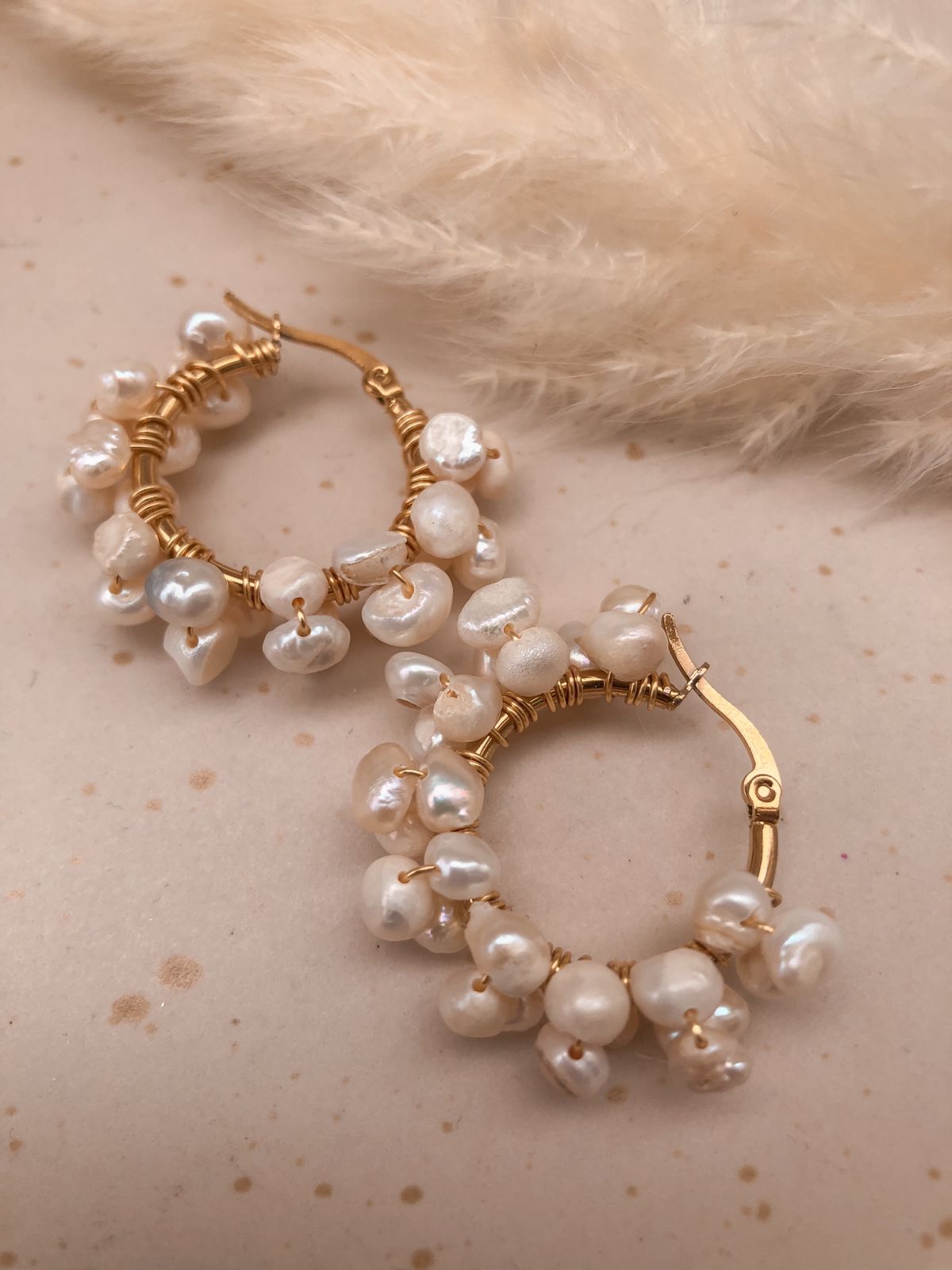 Hoops with pearls