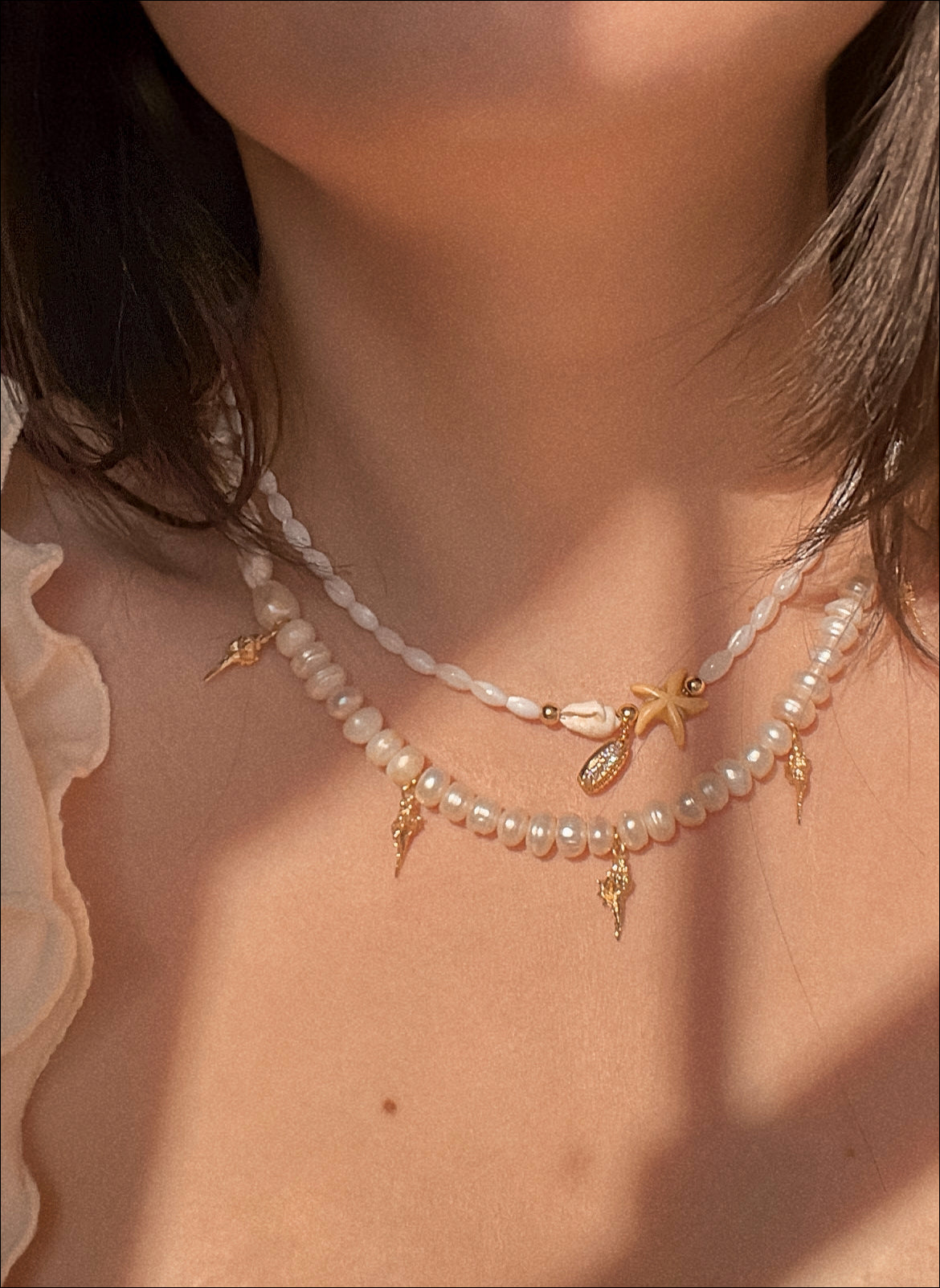 Caracoles y estrellas necklaces